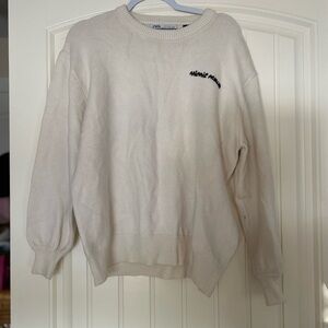 Zara Cream Ribbed Minnie Mouse Sweater